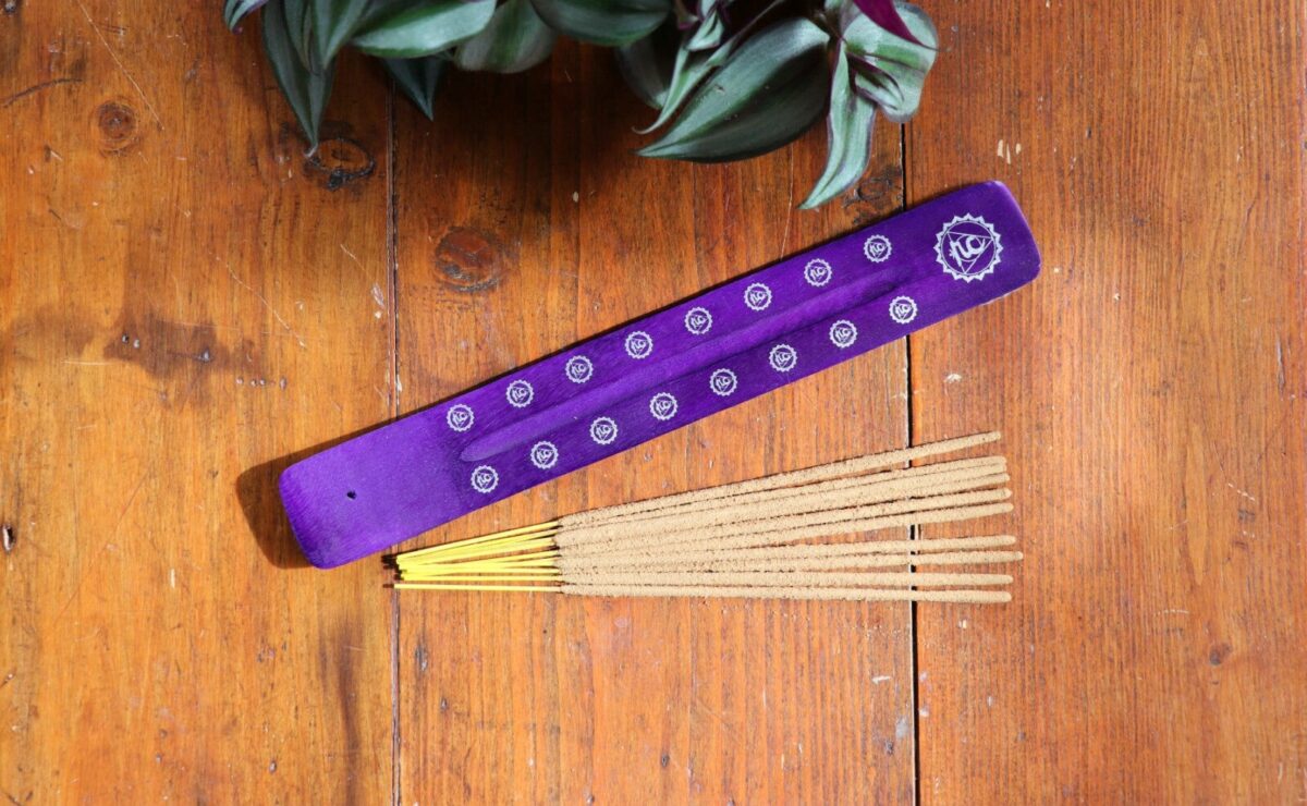 Bold Chakra Purple Wooden Ash catcher