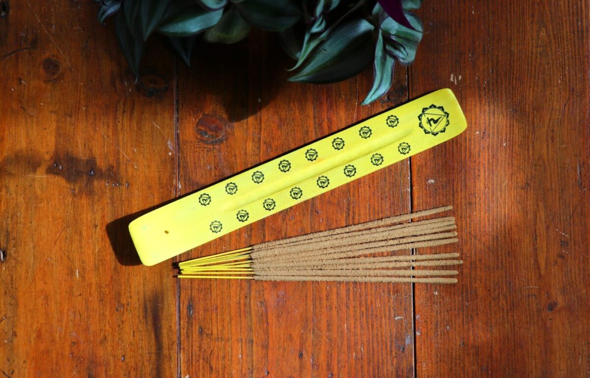 Bold Chakra Yellow Wooden Ash catcher